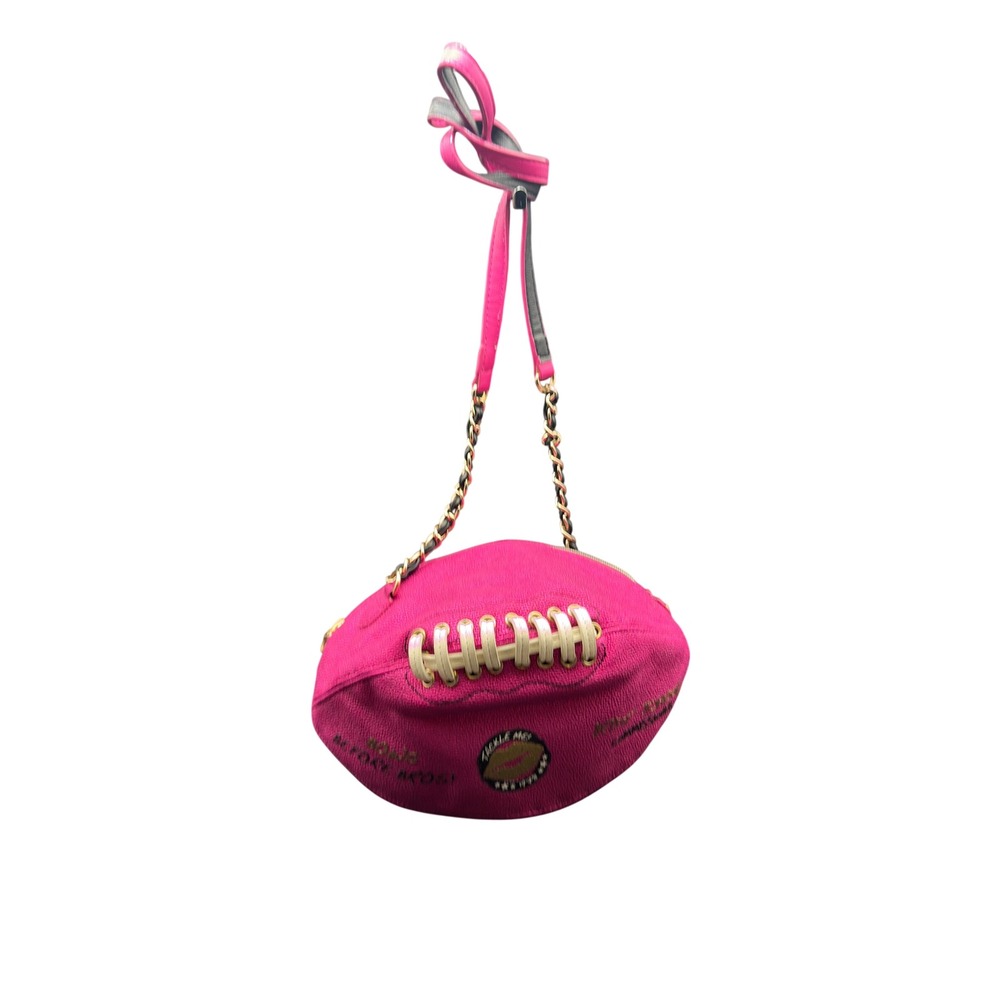 Betsey Johnson Pink Football Crossbody Bag Bows Before Bros Novelty Purse KC